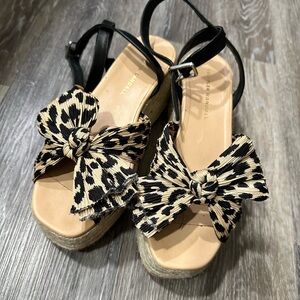 Loefller Randall Leopard bow wedges